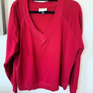 Women's Burgundy V-Neck Sweater